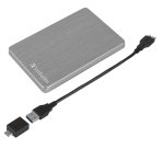 Verbatim Disque dur portable mince Store ?n? Go ALU 2 To gris