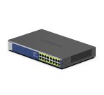 NETGEAR GS516PP Non-géré Gigabit Ethernet (10/100/1000) Connexion Ethernet, supportant l'alimentation via ce port (PoE) Bleu, Gris