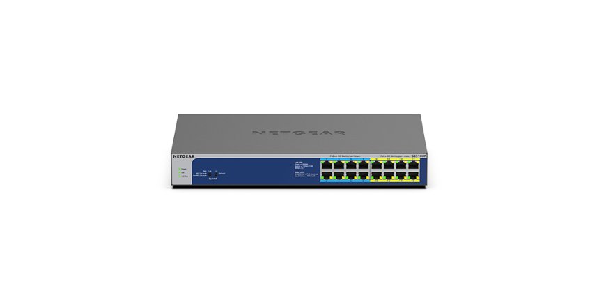 NETGEAR GS516UP Non-géré Gigabit Ethernet (10/100/1000) Connexion Ethernet, supportant l'alimentation via ce port (PoE) Gris