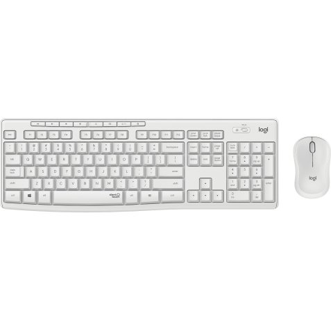Pack Teclado + Ratón  USB QWERTY Italiano Blanco Silent Wireless Logitech MK295