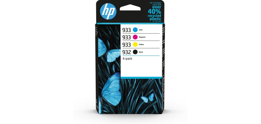 HP 932 Pack de 4 cartouches d'encre noire/ 933 Pack de 4 cartouches d'encre cyan/magenta/jaune authentiques