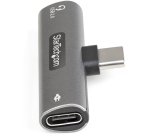 StarTech.com USB-C-Audio- und Ladeadapter - USB-C Audioadapter mit USB-C-Audio-Kopfhörer-/Headset-Anschluss und 60W USB-Typ-C Power-Delivery-Pass-Through-Ladegerät - für USB-C-Telefon/Tablet/Laptop