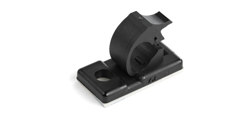 StarTech.com 100 Pinces Attache Câbles Adhésives Noir, Organiseur Câbles Réseau/Ethernet/Bureau/Ordinateur, Range Câbles Bureau Autocollant, Pince Nylon Autocollante Ignifugée UL/94V-2