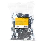 StarTech.com 100 Pinces Attache Câbles Adhésives Noir, Organiseur Câbles Réseau/Ethernet/Bureau/Ordinateur, Range Câbles Bureau Autocollant, Pince Nylon Autocollante Ignifugée UL/94V-2