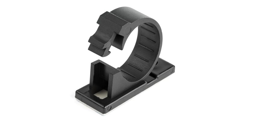 StarTech.com 100 Pinces Attache Câbles Adhésives Noir, Organiseur Câbles Réseau/Ethernet/Bureau/Ordinateur, Range Câbles Bureau Autocollant, Pince Nylon Autocollante Ignifugée UL/94V-2