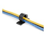 StarTech.com 100 Pinces Attache Câbles Adhésives Noir, Organiseur Câbles Réseau/Ethernet/Bureau/Ordinateur, Range Câbles Bureau Autocollant, Pince Nylon Autocollante Ignifugée UL/94V-2