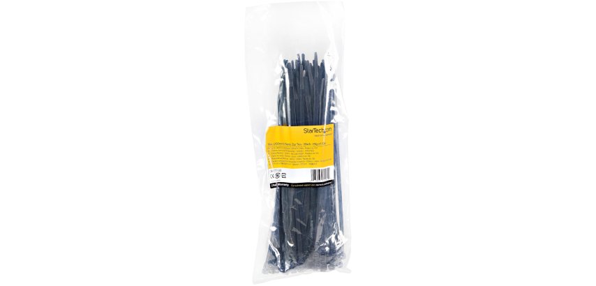 StarTech.com 25 cm black cable ties - Pack of 100