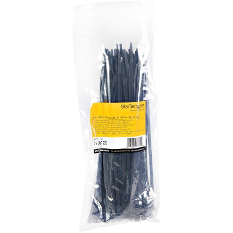 StarTech.com 25 cm black cable ties - Pack of 100