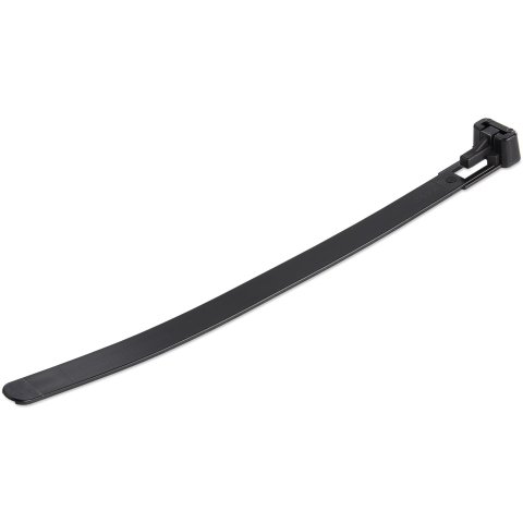 StarTech.com Bridas reutilizables de 15cm para cables - 7 mm de ancho, 35 mm de diámetro, soportan 22 kg de tensión, de nylon, para interior/ext., 94V-2/UL, paquete de 100 - negras