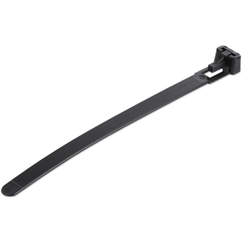 StarTech.com Fascette fermacavo riutilizzabili da 12 cm - 7 mm di larghezza, 30 mm di diametro del fascio e resistenza alla trazione 22 kg, fascette di nylon per interni/esterni, Omologati 94V-2/UL, 100 pezzi - nero