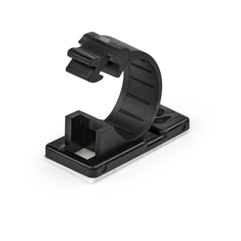 StarTech.com 100 Clips de Gestión de Cableado Adhesivos - Negro - Organizador de Cableado para Escritorios/Oficinas - Mordaza de Nylon Autoadhesiva con Clasificación contra Fuego UL/94V-2