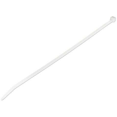 StarTech.com 25 cm Kabelbinder - 4 mm breit, 68 mm Bündeldurchmesser, 22 kg Zugfestigkeit, selbstsichernde Nylon-Kabelbinder mit gebogener Spitze, 94V-2/UL geprüft, weiß, 100 Stück