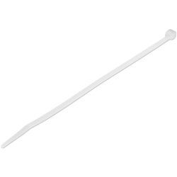 StarTech.com 20 cm Witte Kabelbinders 4 mm Breed, 55 mm Bundeldiameter, 22 kg Treksterkte Zelfsluitende Snelbinders uit Nylon met Gebogen Punt, 94V-2/UL Listed, 100 stuks