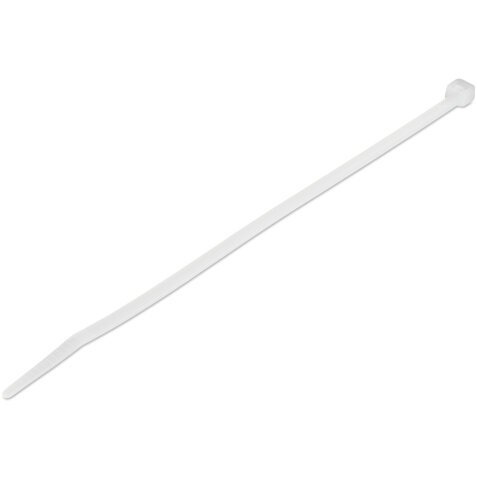 StarTech.com 100 Pack 8" Cable Ties - White Large Nylon/Plastic Zip Tie - Adjustable Electrical/Network Cable Wraps/-40 to +85C Temp/94V-2 Fire & UL Rated TAA