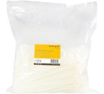 StarTech.com Colliers de Serrage 25 cm Blancs - Largeur 4 mm - Diam. faisceau 68 mm - Résistance traction 22 kg - Fermeture glissière autobloquante nylon avec pointe incurvée - 94V-2/UL -1000 pcs