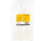 StarTech.com Fascette fermacavo riutilizzabili da 20 cm - 7 mm di larghezza, 50 mm di diametro del fascio e resistenza alla trazione 22 kg, fascette di nylon per interni/esterni, Omologati 94V-2/UL, 100 pezzi - bianco