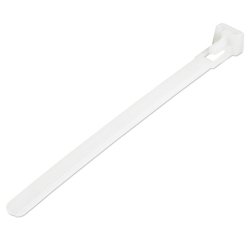 StarTech.com Fascette fermacavo riutilizzabili da 12 cm - 7 mm di larghezza, 30 mm di diametro del fascio e resistenza alla trazione 22 kg, fascette di nylon per interni/esterni, Omologati 94V-2/UL, 100 pezzi - bianco