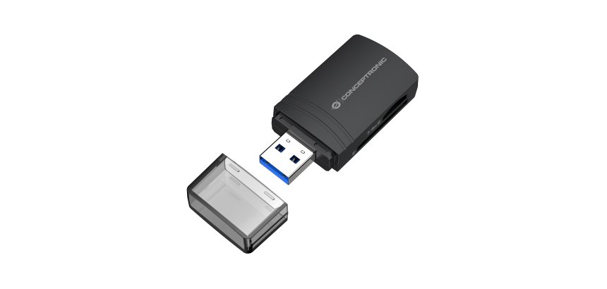 Conceptronic BIAN06B SD TF/MicroSD 4.0 Card Reader, UHS-II, USB 3.0, 5Gbps