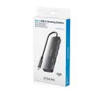 AISENS USB-C Dock 6 en 1, USB-C A, 1x HDMI, 2x USB-A, 1x USB-C PD 100W, 1x SD, 1x MicroSD, Gris, 15cm