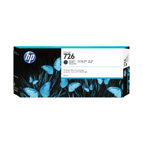 HP 726 cartouche d'encre DesignJet noir mat, 300 ml