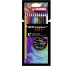 Aquacolor ARTY crayon de couleur aquarellable - Etui carton de 12 crayons - Coloris assortis