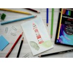 Aquacolor ARTY crayon de couleur aquarellable - Etui carton de 12 crayons - Coloris assortis