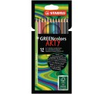 GREENcolors ARTY crayon de couleur - Etui carton de 12 crayons de couleur - Coloris assortis