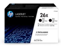 HP 26X LaserJet, lot de 2 cartouches de toner grande capacité authentiques, noir