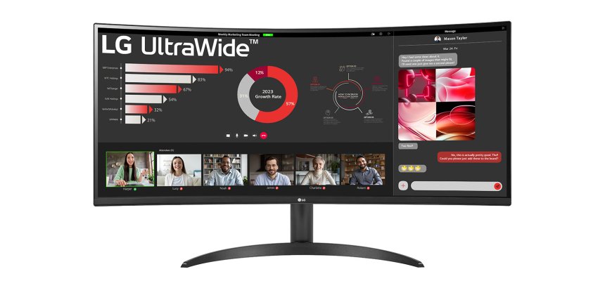 LG 34WR50QK-B écran plat de PC 86,4 cm (34") 3440 x 1440 pixels Wide Quad HD Noir