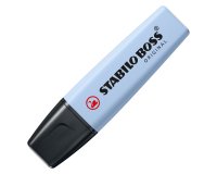 Surligneur stabilo boss original pastel encre base    eau pointe biseautee largeur  trace 2/5mm coloris nuage de