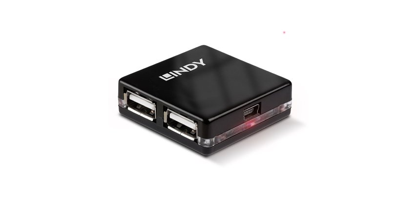 Lindy 42742 hub de interfaz 480 Mbit/s Negro