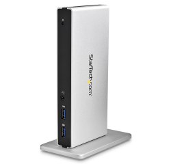 StarTech.com Station d'Accueil USB 3.0 pour Deux Écrans avec Adaptateurs DVI vers VGA et HDMI, 5x USB 3.0 et Audio - Station d'Accueil DVI Verticale pour Mac et Windows