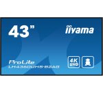 iiyama LH4360UHS-B2AG Écran d'affichage dynamique Carte A numérique 108 cm (42.5") LED Wifi 500 cd/m² 4K Ultra HD Noir Intégré dans le processeur Android 11 24/7
