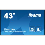 iiyama LH4360UHS-B2AG Écran d'affichage dynamique Carte A numérique 108 cm (42.5") LED Wifi 500 cd/m² 4K Ultra HD Noir Intégré dans le processeur Android 11 24/7