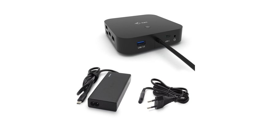 i-tec USB-C Dual Display Docking Station with Power Delivery 65W + Universal Charger 77 W