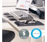 Fellowes Mouse Mat Wrist Support - Health-V Mouse Pad with Antibacterial Protection - Ergonomic Mouse Mat for Computer, Laptop, Home Office Use - Black