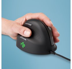 R-Go Tools Souris Ergonomique R-Go HE Break avec logiciel de pause, gaucher, grand (longueur de la main > 185 mm), filaire, noir