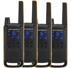 Motorola Talkabout T82 Extreme Quad Pack two-way radio 16 channels Black, Orange