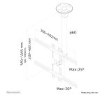 Neomounts FPMA-C400SILVER Support de plafond pour écran de 32-60" - h64-104 cm