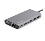 StarTech.com USB-C Multiport Adapter - USB-C Travel Dock met 4K HDMI of 1080p VGA - 3x USB 3.0 Hub, SD, GbE, Audio, 100W PD Pass-Through - Mini Docking Station voor Laptop/Tablet