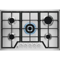 ELECTROLUX Plaque gaz KGS7536SX 5 foyers dont 1 wok , inox
