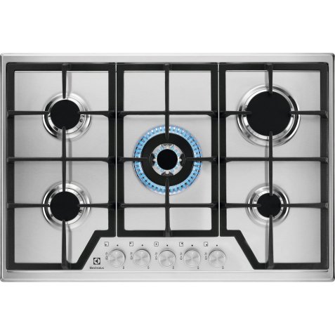 ELECTROLUX Plaque gaz KGS7536SX 5 foyers dont 1 wok , inox