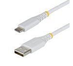 StarTech.com 15cm USB-A naar USB-C Snellaadkabel, 15W 3A, Dual-Layer Gevlochten Nylon / TPE Mantel, Duurzame USB-A naar USB-C Oplaadkabel, Wit