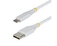 StarTech.com 15cm USB-A naar USB-C Snellaadkabel, 15W 3A, Dual-Layer Gevlochten Nylon / TPE Mantel, Duurzame USB-A naar USB-C Oplaadkabel, Wit