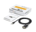 StarTech.com Adaptateur USB à 1 Port vers RS232 Série de 1,8m, Câble Adaptateur Série DCE DB9 FTDI, Null Modem, USB 2.0 - TAA