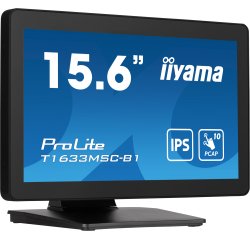 iiyama ProLite T1633MSC-B1 écran plat de PC 39,6 cm (15.6") 1920 x 1080 pixels Full HD LCD Écran tactile Noir