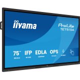 iiyama TE7515A-B1AG Écran d'affichage dynamique Écran plat interactif 189,2 cm (74.5") Wifi 550 cd/m² 4K Ultra HD Noir Écran tactile Intégré dans le processeur Android