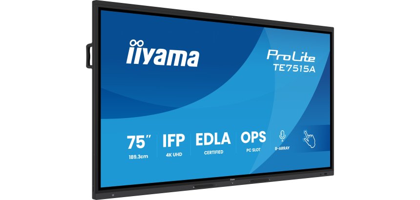 iiyama TE7515A-B1AG Écran d'affichage dynamique Écran plat interactif 190,5 cm (75") Wifi 550 cd/m² 4K Ultra HD Noir Écran tactile Intégré dans le processeur Android