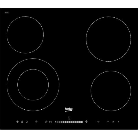 BEKO Plaque vitroceramique HIC64502T, 4 foyers, 4 booster, 6700w
