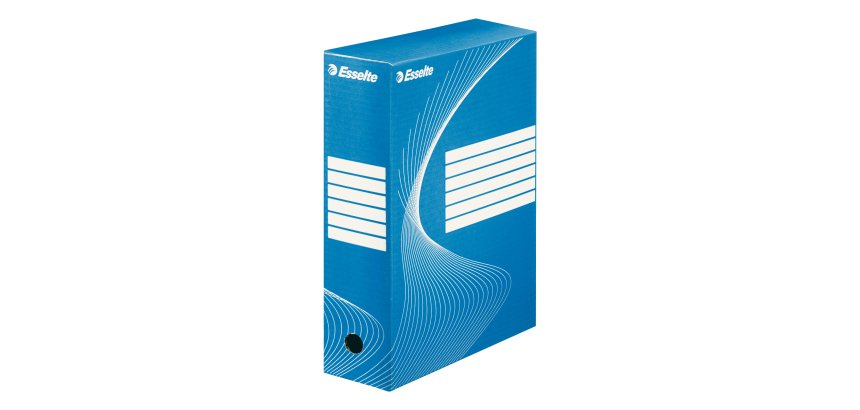 Boîte archives esselte vivida carton ondulé recyclable a4 2 50x80x352mm parois doubles dos 80mm livré plat coloris bleu